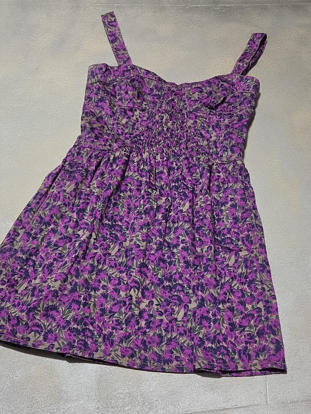 Free People Purple Floral Smocked Sundress